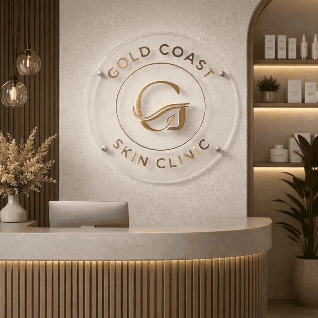 Custom acrylic business signage made by Craftys